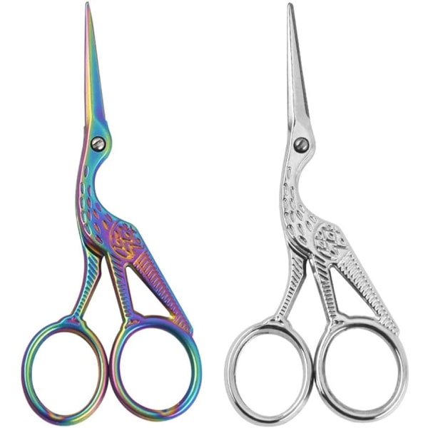 2pcs Stainless Steel Classic Tip Stork Scissors Crane Design Sewi