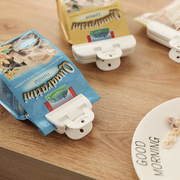 Lukkeklips for matposer og konvolutter - 6 stykker - Plast Ki