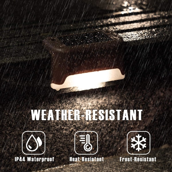 4-pack Sol-drivna Däcklampor, Trappstegslampor Vattentäta LED-lampor