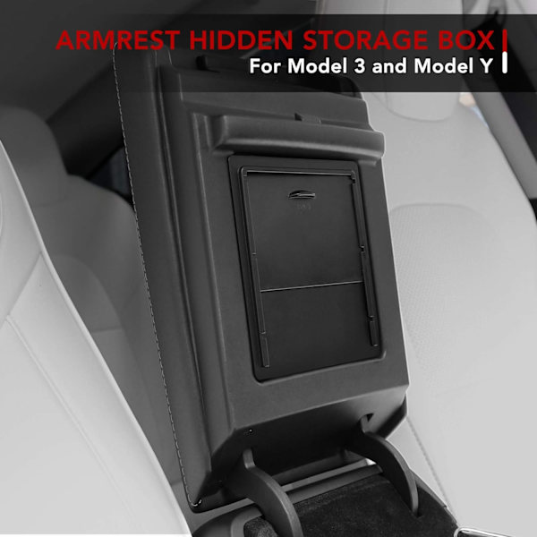 Tesla Model 3 Model Y Midterkonsoll Organizer Armlæn Skjult Opbevaring
