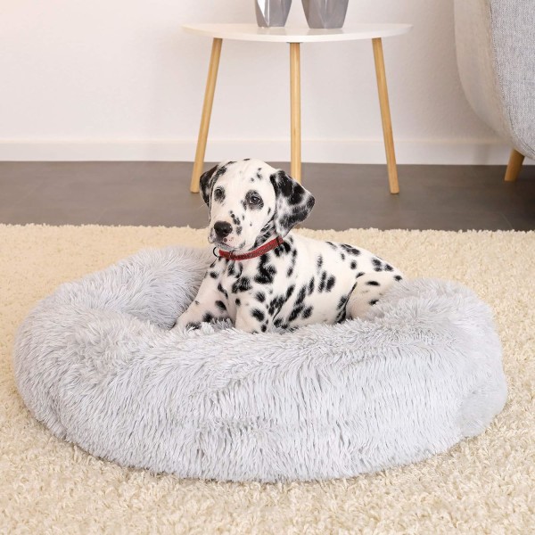 Rund hundekurv kattepude donut kurv Ø 50 cm (M) Lysegrå