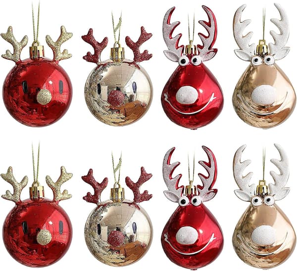 8-pack Slitstarka Julgransprydnader med Rensa DXGHC