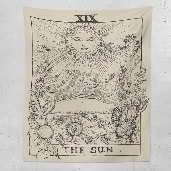 Väggbonad Tarot-Tapet Magic Sun Sängkläde Stor Tapet Co