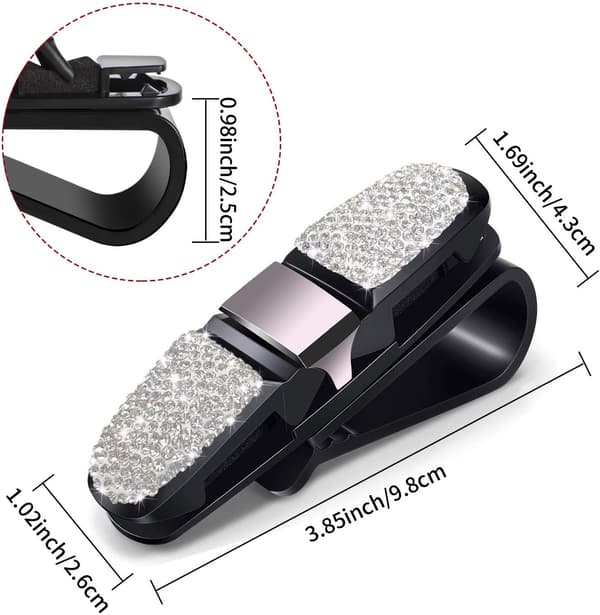 Solskærm Brilleholder, Mode Bling Krystal Rhinestone