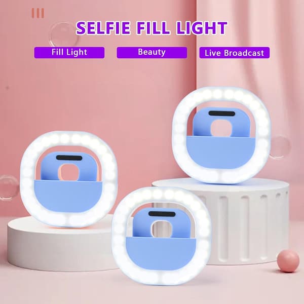 Selfie-lys for telefon, 3 hastighets Selfie-ringlys - Justerbar B