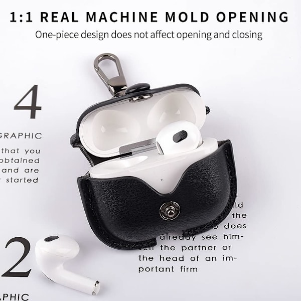 AirPods 3 3:e generation fodral 2021 Läder med nyckelring, S