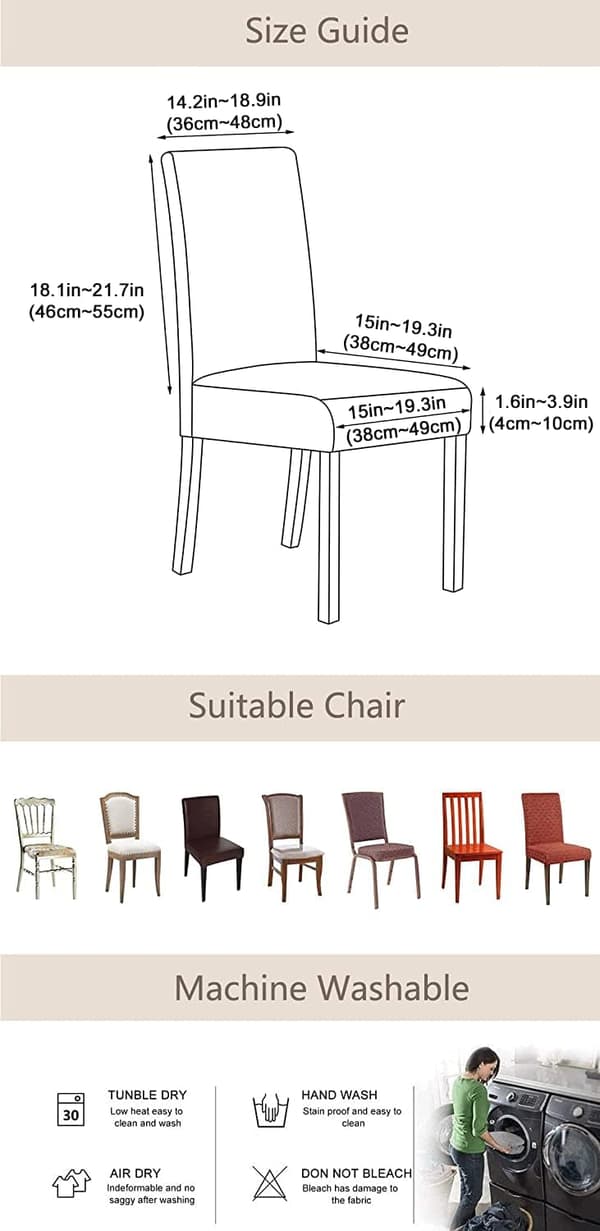 Spisebordstoltrekk, Moderne Elastiske Holdbare Stoltrekk Stretch C
