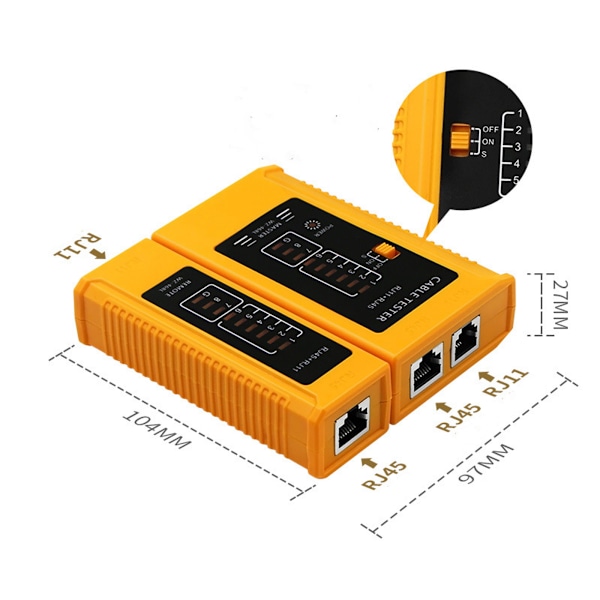 RJ11 RJ45 Kabeltester, nettverkstester kontinuitetstester for tvinnede par