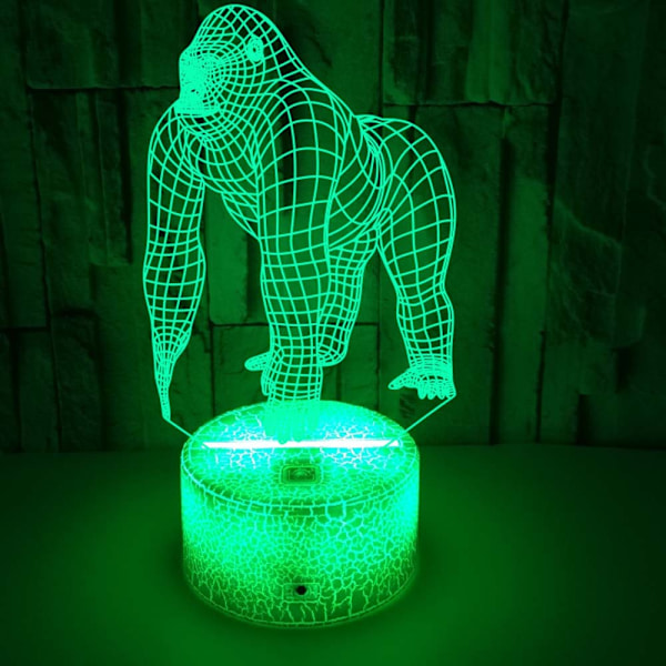 Ny Chimpansé Färgglad 3D Nattlampa Färgrik Touch Fjärrkontroll