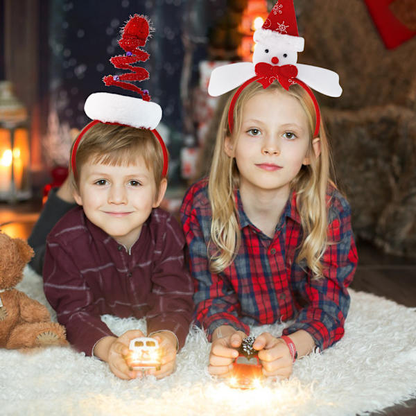 4 stk. Juleribbe til hår, festdekorasjon for kvinner Jul