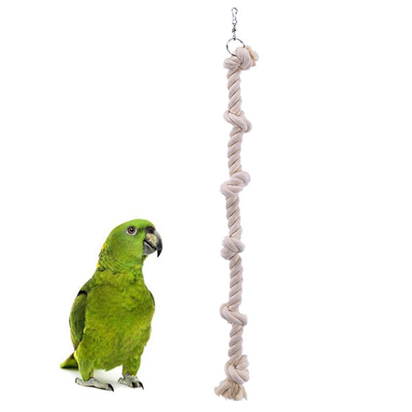 2 stykker 40 cm tau med 6 bomulls-knuter for fugler