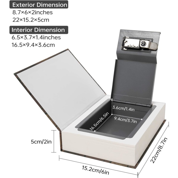 Real Paper Diversion Book Safe Storage Box, Secret Dictionary Saf