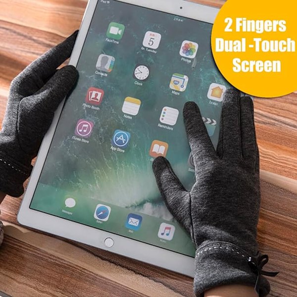 Vintervarma Handskar för Kvinnor, Touchscreen, Vindtäta, Fodrade