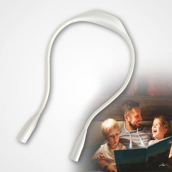 LED Halsleselampe, Oppladbar 4-LED Klem LED Leselampe