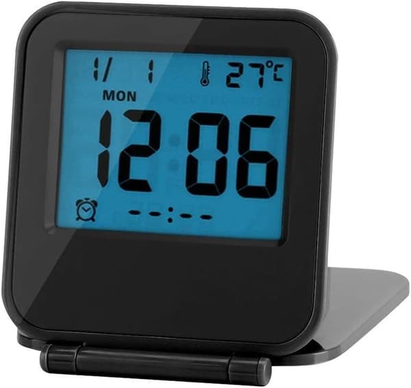 Digital Reseklocka, Mini Vikbar Bärbar Alarmkalender