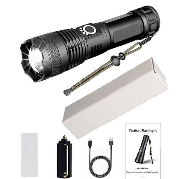 USB genopladelig xhp70 nødblysflashlight p50 stærk lys