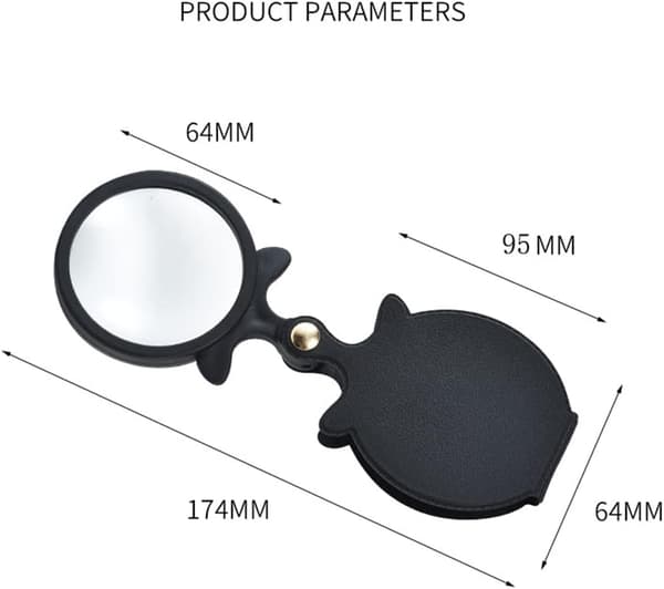 Sæt med 2 Mini Foldbare Lommeforstørrelsesglas med Roterende Pro