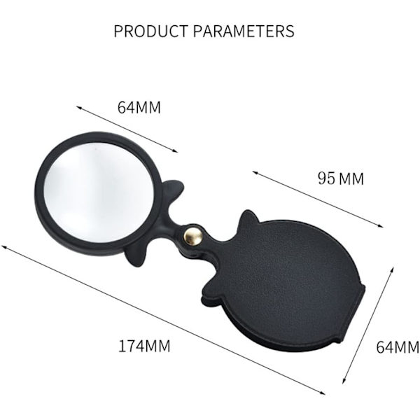Sett med 2 Mini Foldbare Lommeforstørrelsesglass med Roterende Pro