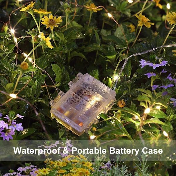 Batteridrevne Fe-lys, [2 pakker] 5M 50 LED Vandtætte Strimler