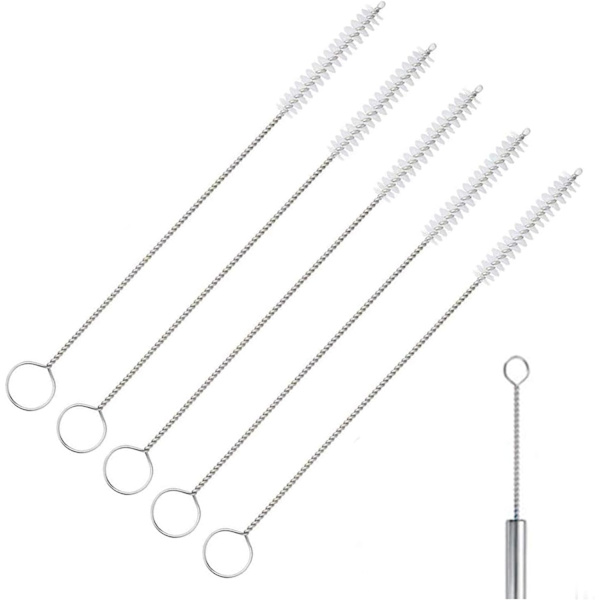 5 stk Rengjøringsstråbørste, 20 cm/7,8 tommer Rørbørste Rustfritt Stål