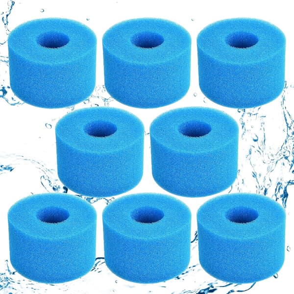 8 stycken filter svamp typ S1, skum för poolfilter, återanvändbar