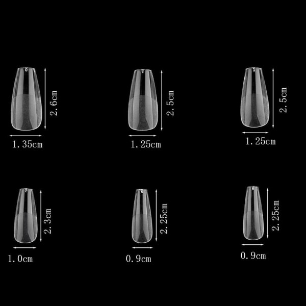 120 stk. Klar Halvmat Akryl Falske Negle, Kunstige DXGHC