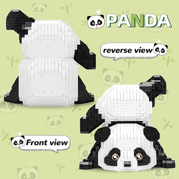 Mini Byggstenar Djurset Väskor, 1325 St Micro Mini Panda