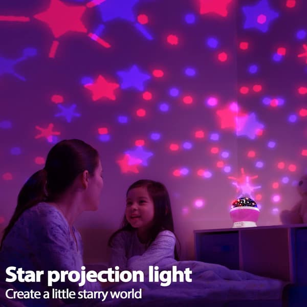 Stjerneprojektor nattlys, barnerom nattlys 360° rotasjon
