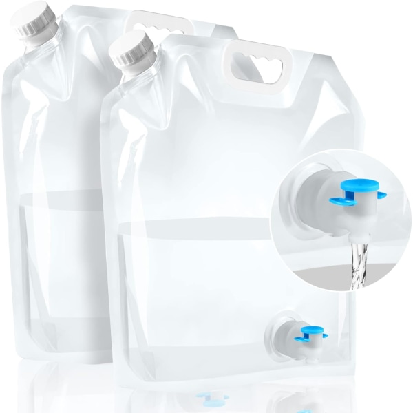 2 delar hopfällbara vattenbehållare, 10L hopfällbar vattenpåse, W