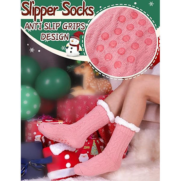 Damtofflor Fluffiga Sockor Fuzzy Mysiga Stuga Varma Vinter Mjuka Tjocka