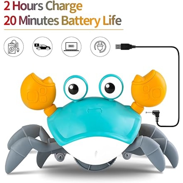 Baby Crawling Crab Toy har musik och LED-lampor, Toddler Int DXGHC