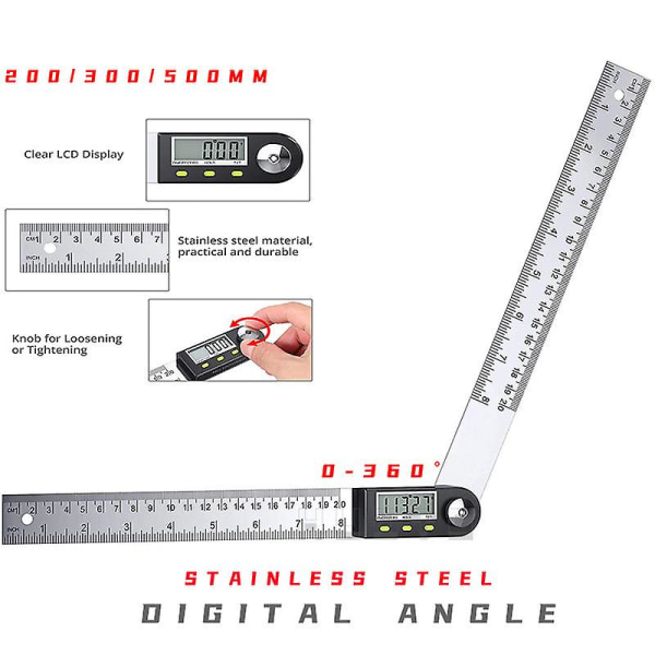 Dewenwils Digital Vinkelmåler Vinkelmåler 200mm Rustfritt Stål DXGHC