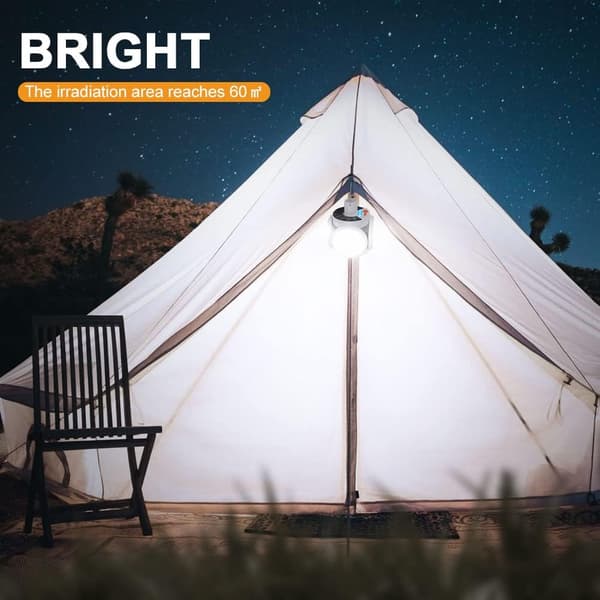 Camping Sollampe USB Genopladelig, Bærbar LED Spotlampe