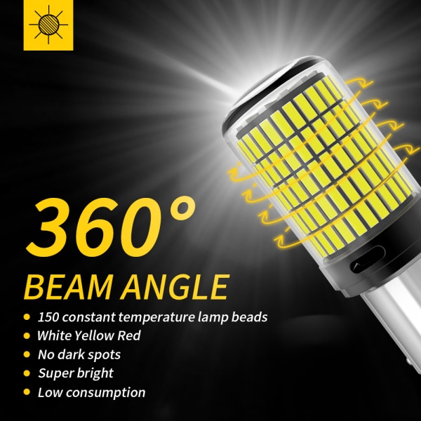 Bil LED blinklysdekoding 1156 anti-stroboskopisk (hvitt lys