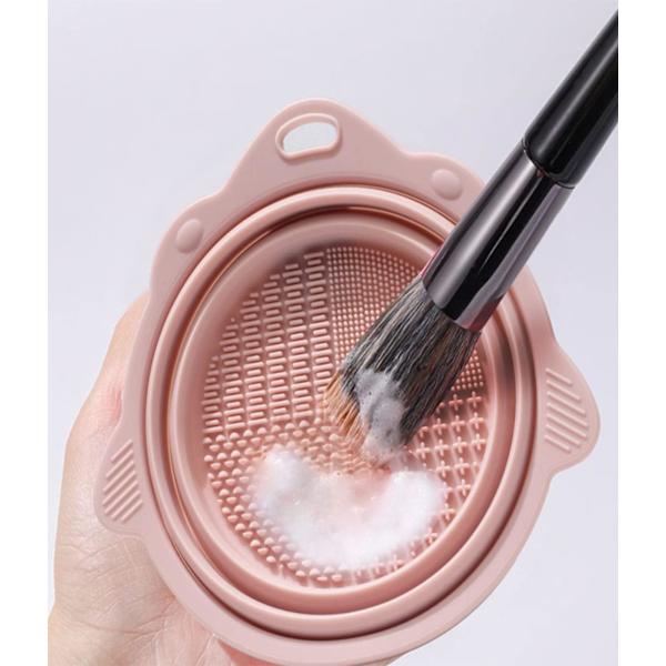 Silikon Makeupbørste Rengøringsmåtte, Foldbar Bærbar Silikon Br
