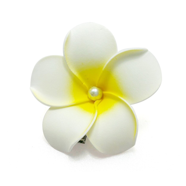 Boheme Blomster Hårspænde Skum Frangipani Hårpynt Perlehårspænde