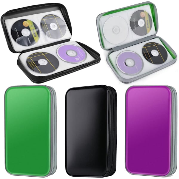 1 Sort CD-Æske, 80-Pak Kapacitet Hård Plastik CD DVD Disk
