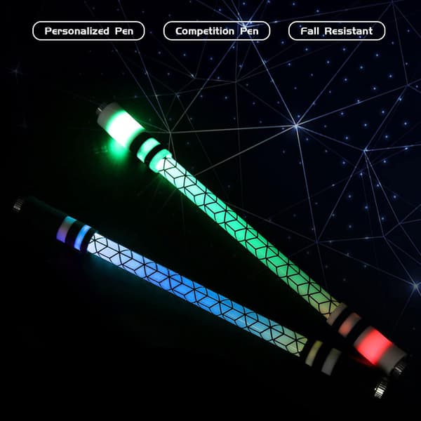 2-pakks roterende penner med stripete design, LED-roterende penner, Stud