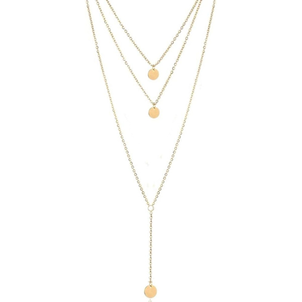 Modelagerat Långt Halsband Myntberlock Halsband Kedja Charm
