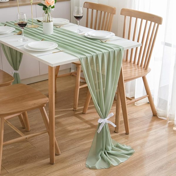 Chiffon Bordløper Bryllupsborddekorasjon Bursdagsdekorasjon