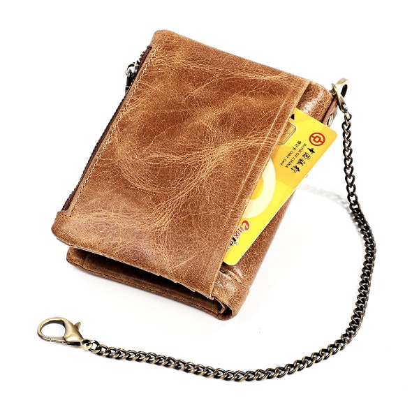 Stor klassisk anti-RFID-läderplånbok - Stor plånbok för män