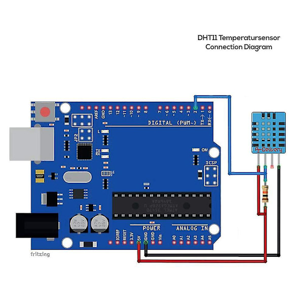 5 stk DHT11 Temperatur- og Luftfugtighedssensor Modul Digital Enkelt Bus