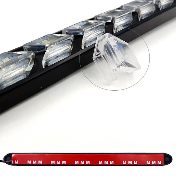1 Par 12 LED Røde Bil DRL Flowing Strip Lys Forlygte Pil
