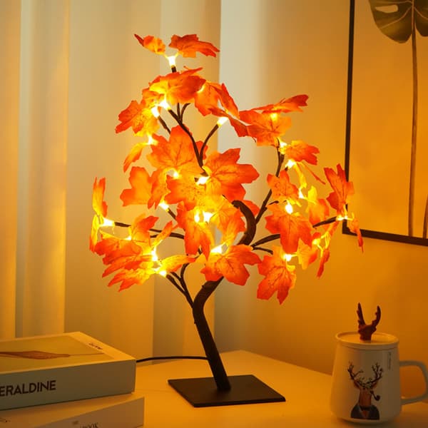 Höstbelysning Lönn med Timer 24 Jack-o'-lantern Batteridriven Li