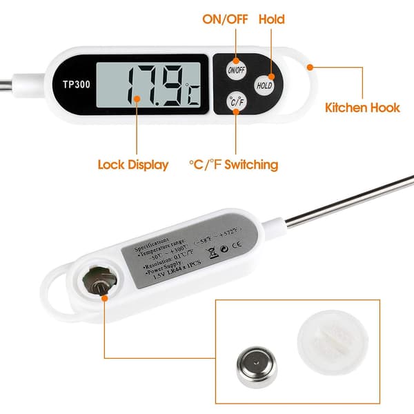 Køkkentermometer, Digitalt Termometer med Lang Sonde