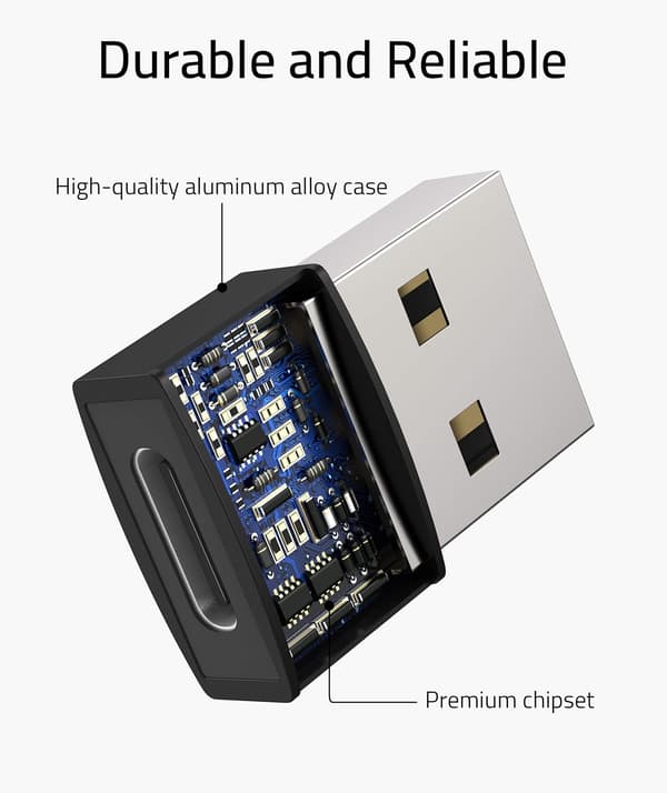 USB A - USB C -sovitin Musta