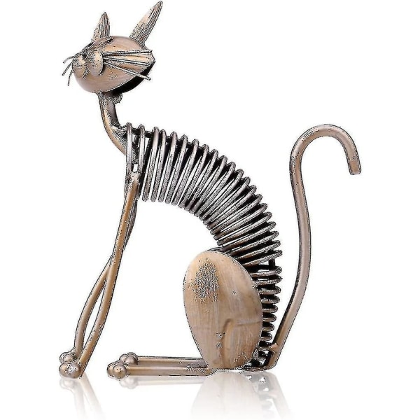 Metall Skulptur Järnkonst Katt Vår Hantverk Hantverk Hem DXGHC