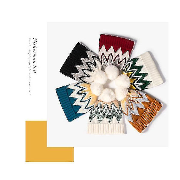 Dame Beanie-lue med Pels Pompom
