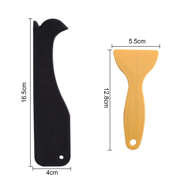 9-delt sysett, glasslimsskrape, plastskape, lim