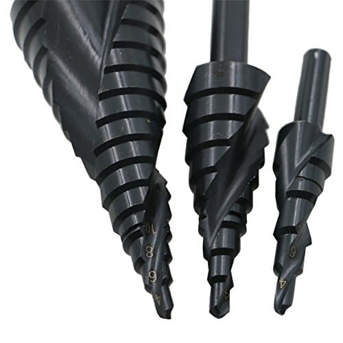 Trinbor Bit Sæt 3 Dele 4-12mm/4-20mm/4-32mm, HSS Nitrid Spir